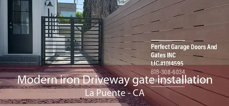 Modern iron Driveway gate installation La Puente - CA