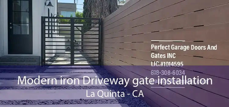 Modern iron Driveway gate installation La Quinta - CA