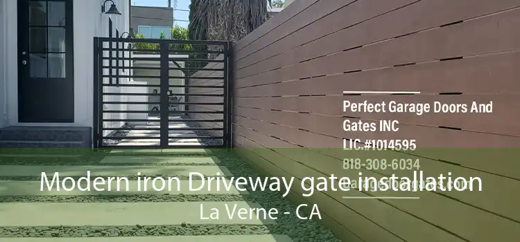 Modern iron Driveway gate installation La Verne - CA