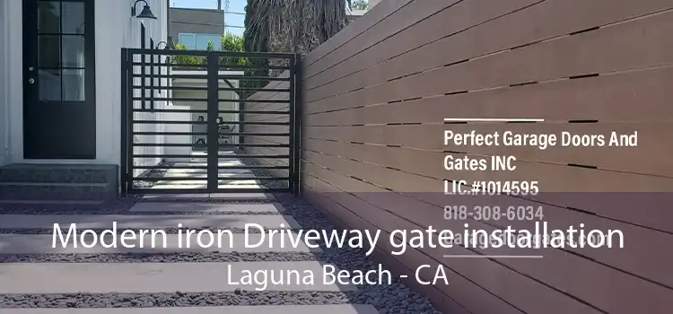 Modern iron Driveway gate installation Laguna Beach - CA