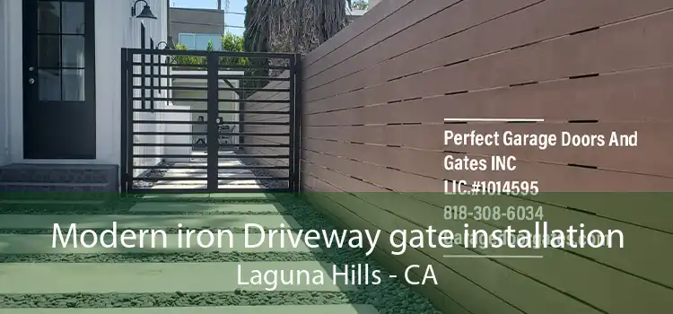 Modern iron Driveway gate installation Laguna Hills - CA