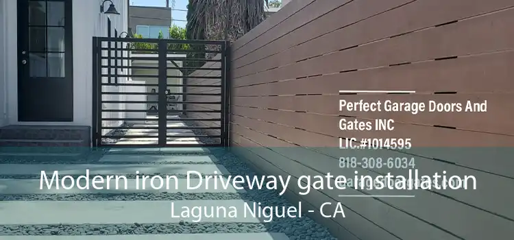 Modern iron Driveway gate installation Laguna Niguel - CA