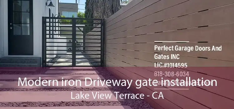 Modern iron Driveway gate installation Lake View Terrace - CA