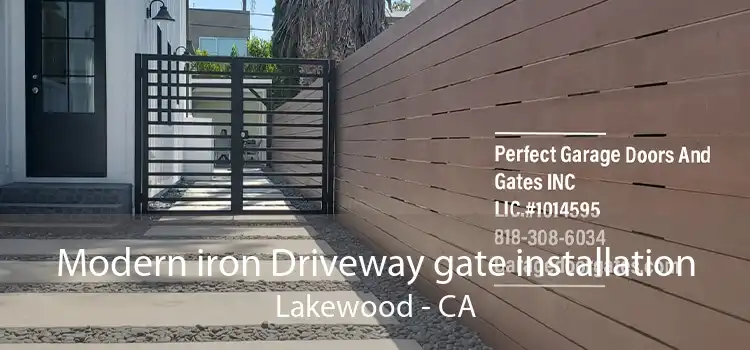 Modern iron Driveway gate installation Lakewood - CA