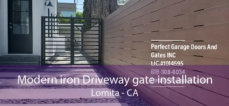 Modern iron Driveway gate installation Lomita - CA