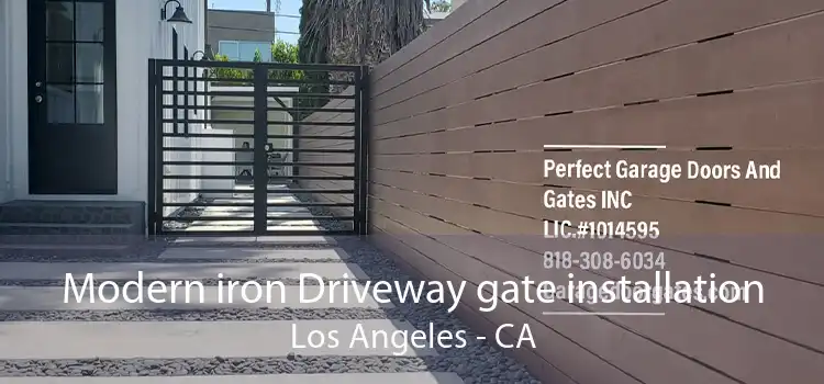 Modern iron Driveway gate installation Los Angeles - CA