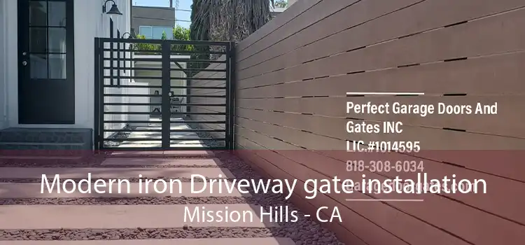 Modern iron Driveway gate installation Mission Hills - CA