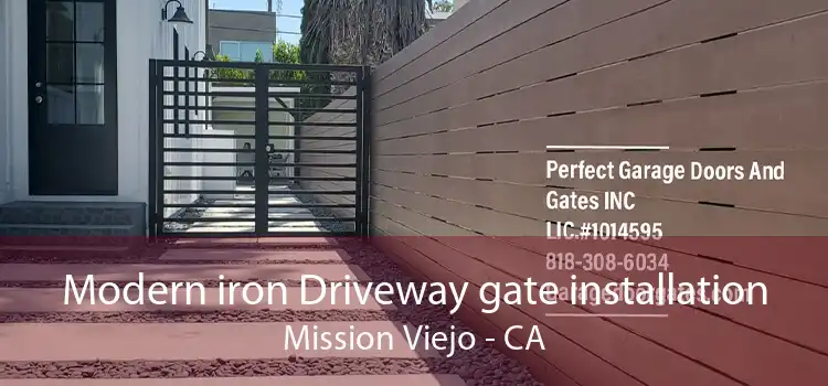 Modern iron Driveway gate installation Mission Viejo - CA