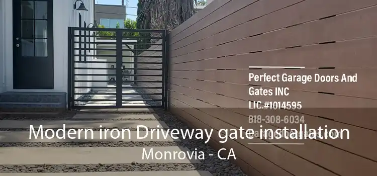 Modern iron Driveway gate installation Monrovia - CA