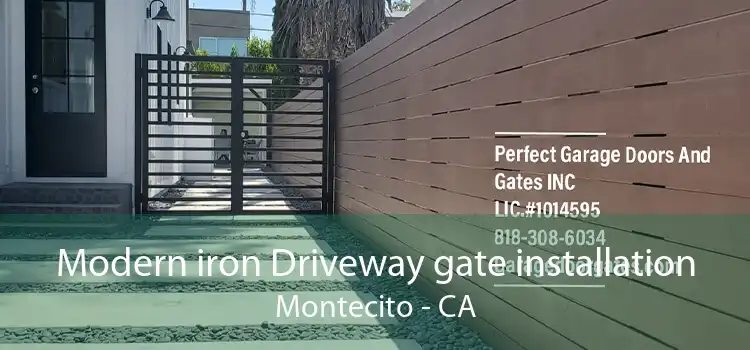 Modern iron Driveway gate installation Montecito - CA