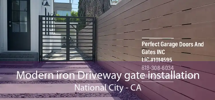 Modern iron Driveway gate installation National City - CA