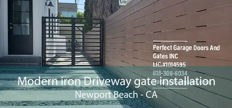 Modern iron Driveway gate installation Newport Beach - CA