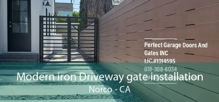 Modern iron Driveway gate installation Norco - CA