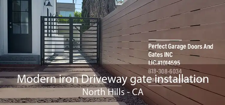 Modern iron Driveway gate installation North Hills - CA