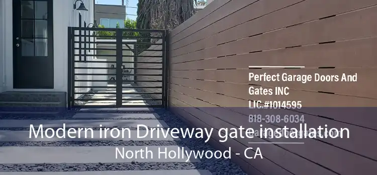 Modern iron Driveway gate installation North Hollywood - CA