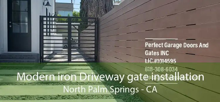 Modern iron Driveway gate installation North Palm Springs - CA