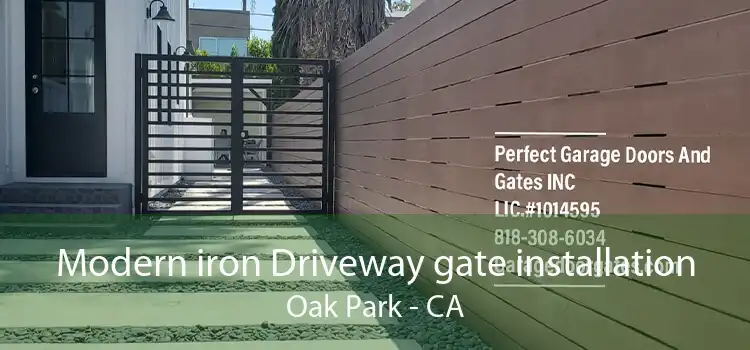 Modern iron Driveway gate installation Oak Park - CA