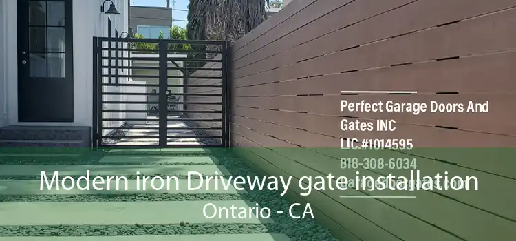 Modern iron Driveway gate installation Ontario - CA