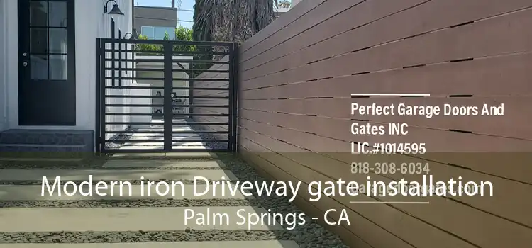 Modern iron Driveway gate installation Palm Springs - CA