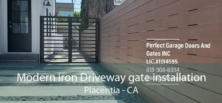 Modern iron Driveway gate installation Placentia - CA