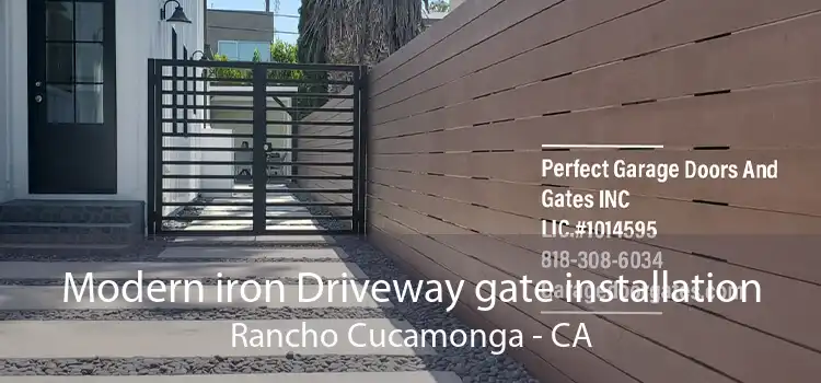 Modern iron Driveway gate installation Rancho Cucamonga - CA