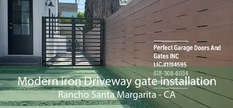 Modern iron Driveway gate installation Rancho Santa Margarita - CA