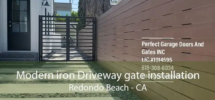 Modern iron Driveway gate installation Redondo Beach - CA