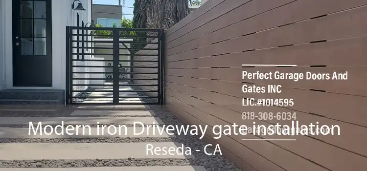 Modern iron Driveway gate installation Reseda - CA