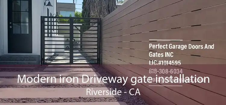 Modern iron Driveway gate installation Riverside - CA