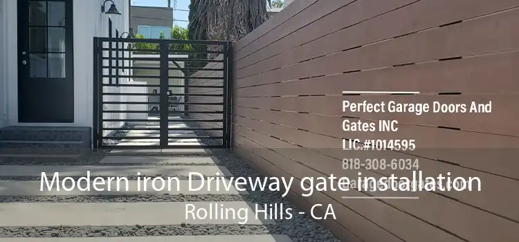 Modern iron Driveway gate installation Rolling Hills - CA