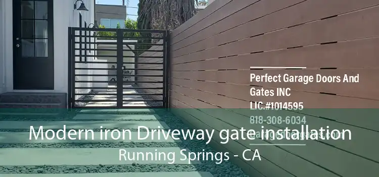 Modern iron Driveway gate installation Running Springs - CA