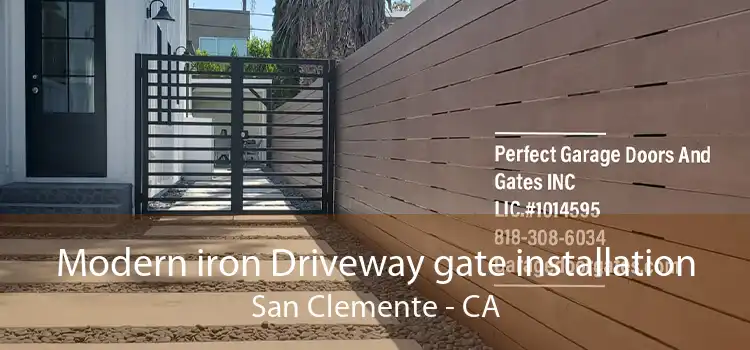 Modern iron Driveway gate installation San Clemente - CA