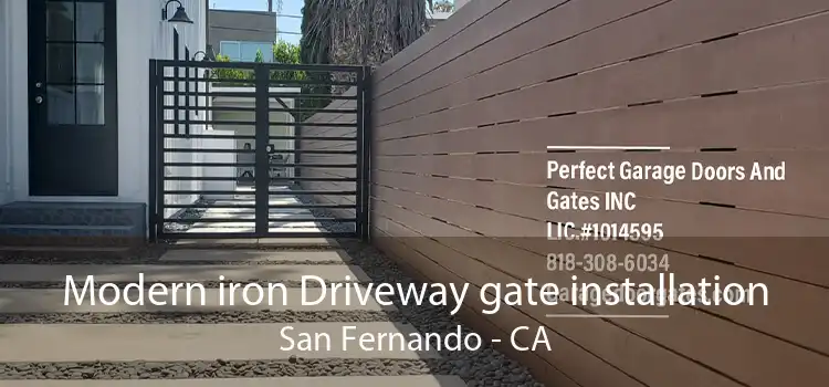 Modern iron Driveway gate installation San Fernando - CA