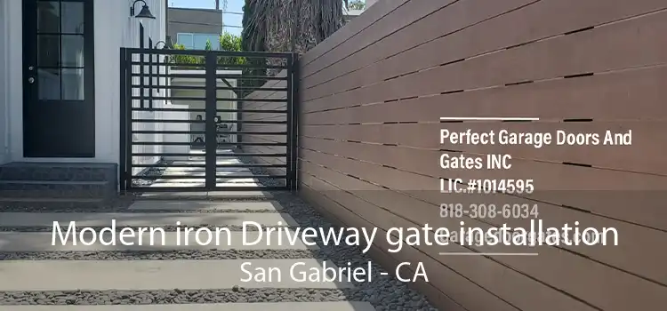 Modern iron Driveway gate installation San Gabriel - CA