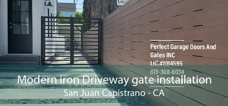 Modern iron Driveway gate installation San Juan Capistrano - CA