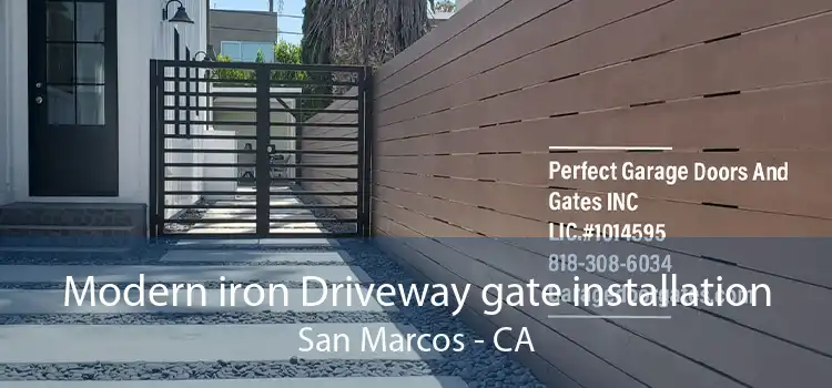 Modern iron Driveway gate installation San Marcos - CA