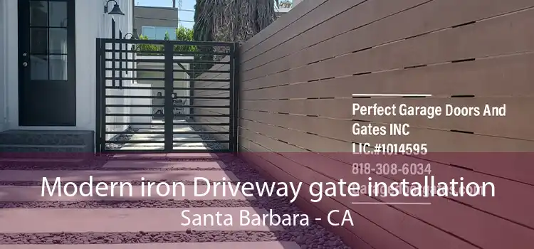 Modern iron Driveway gate installation Santa Barbara - CA