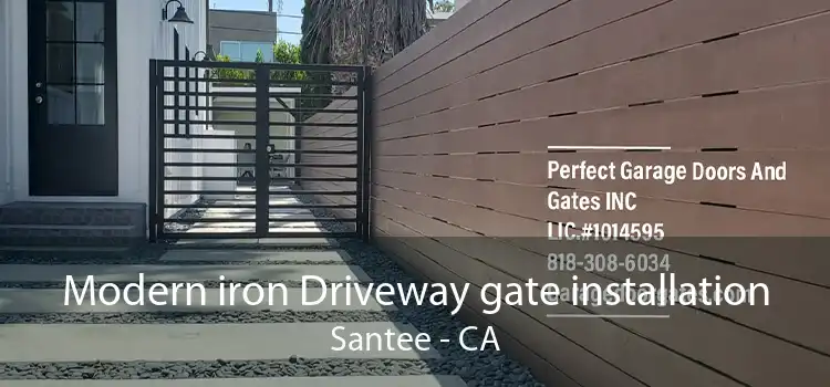 Modern iron Driveway gate installation Santee - CA