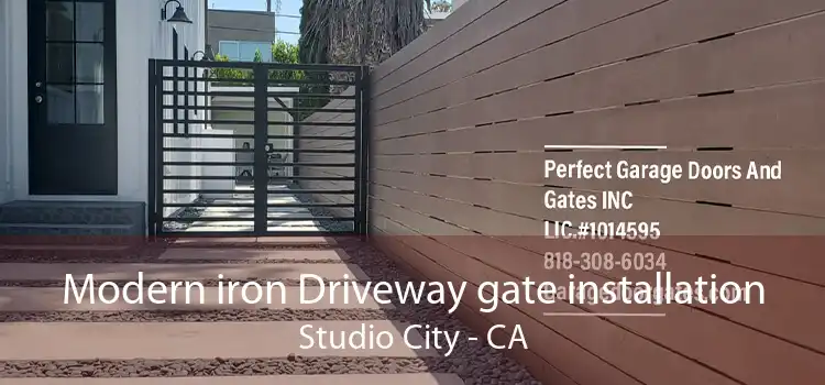 Modern iron Driveway gate installation Studio City - CA