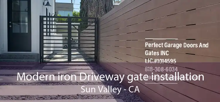 Modern iron Driveway gate installation Sun Valley - CA