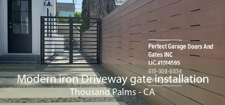 Modern iron Driveway gate installation Thousand Palms - CA