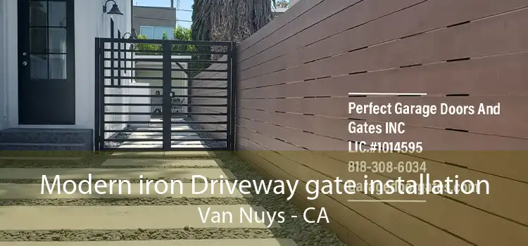 Modern iron Driveway gate installation Van Nuys - CA