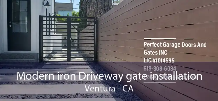 Modern iron Driveway gate installation Ventura - CA