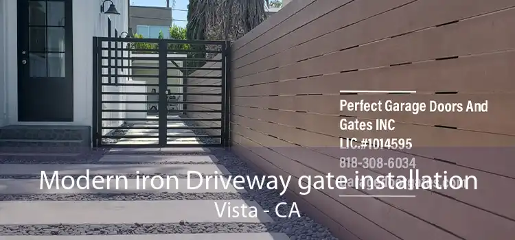 Modern iron Driveway gate installation Vista - CA