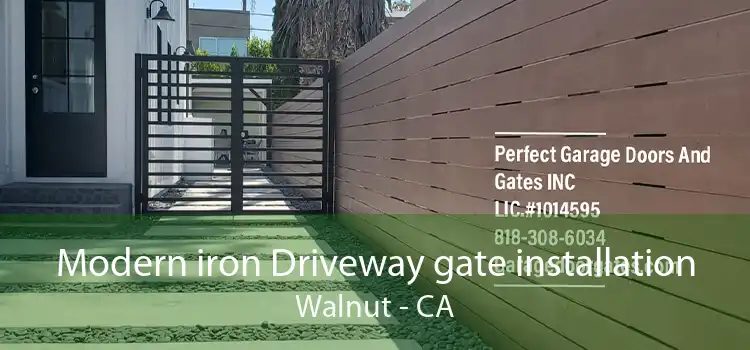 Modern iron Driveway gate installation Walnut - CA