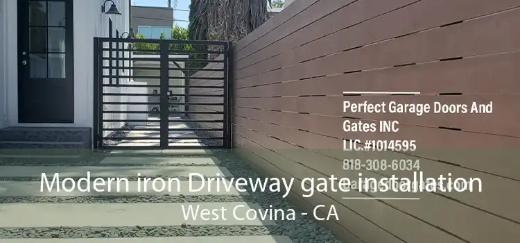 Modern iron Driveway gate installation West Covina - CA