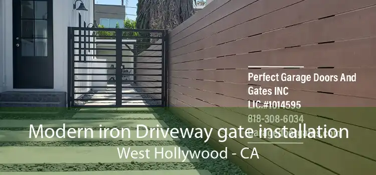 Modern iron Driveway gate installation West Hollywood - CA