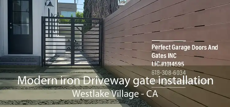 Modern iron Driveway gate installation Westlake Village - CA