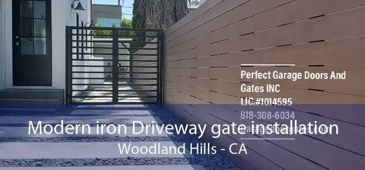 Modern iron Driveway gate installation Woodland Hills - CA