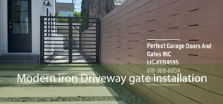 Modern iron Driveway gate installation 